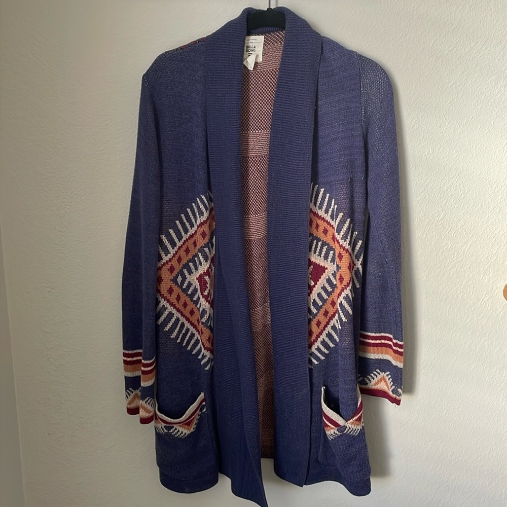 Billabong Aztec Print Cardigan Sweater